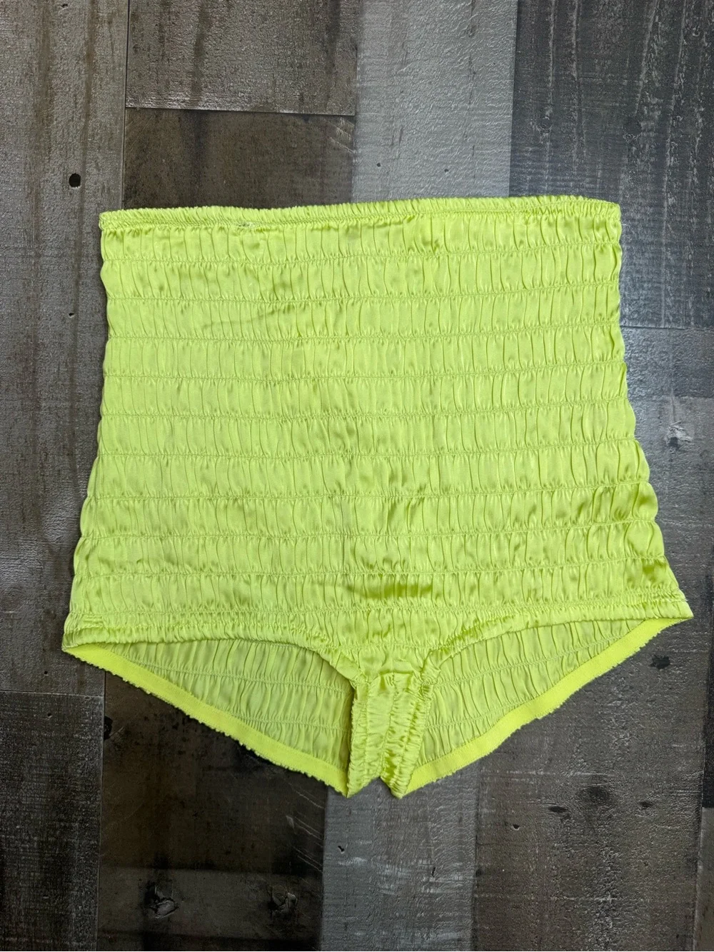 Free People Intimately Ruched High Waist Shortie Sunny Lime Green small